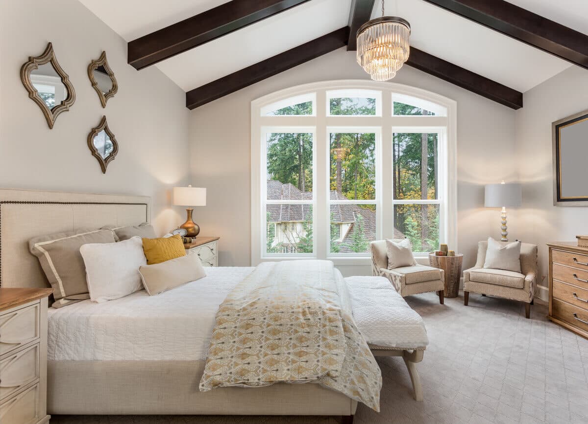 Exposed Wooden Beams- Bedroom Roof Design